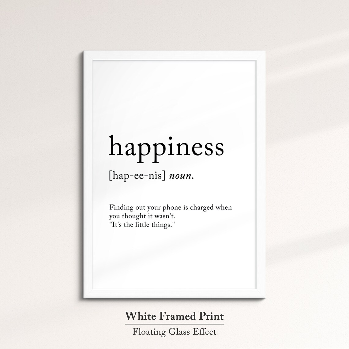 Happiness Minimalist Definition Quote Word Art Framed Print Framed Female Wall Art Lady Poster Feminine Home Decor Gifts For Her - Image 7