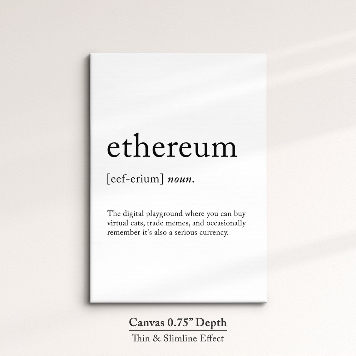 Ethereum Dictionary Definition Funny Crypto Quote Minimalist Poster - Image 4