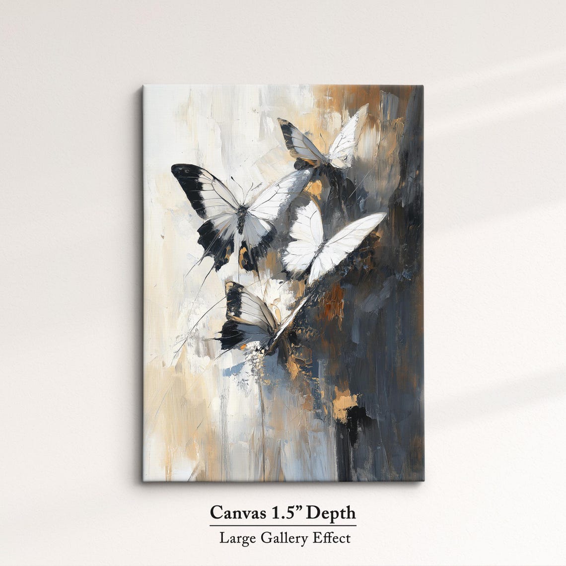 Colorful Butterfly Abstract Oil Painting Framed Print Framed Portrait Wall Art Poster Home Decor Interior Butterfly Lover Gift - Image 3