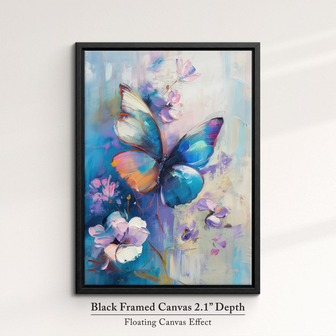 Colorful Butterfly Abstract Oil Painting Framed Print Framed Portrait Wall Art Poster Home Decor Interior Butterfly Lover Gift - Image 2