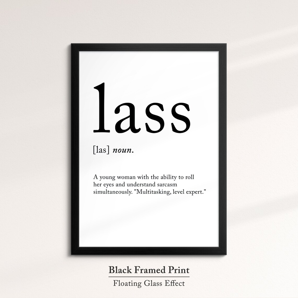 Lass Minimalist Definition Quote Word Art Framed Print Framed Female Wall Art Lady Poster Feminine Home Decor Gifts For Her - Image 5