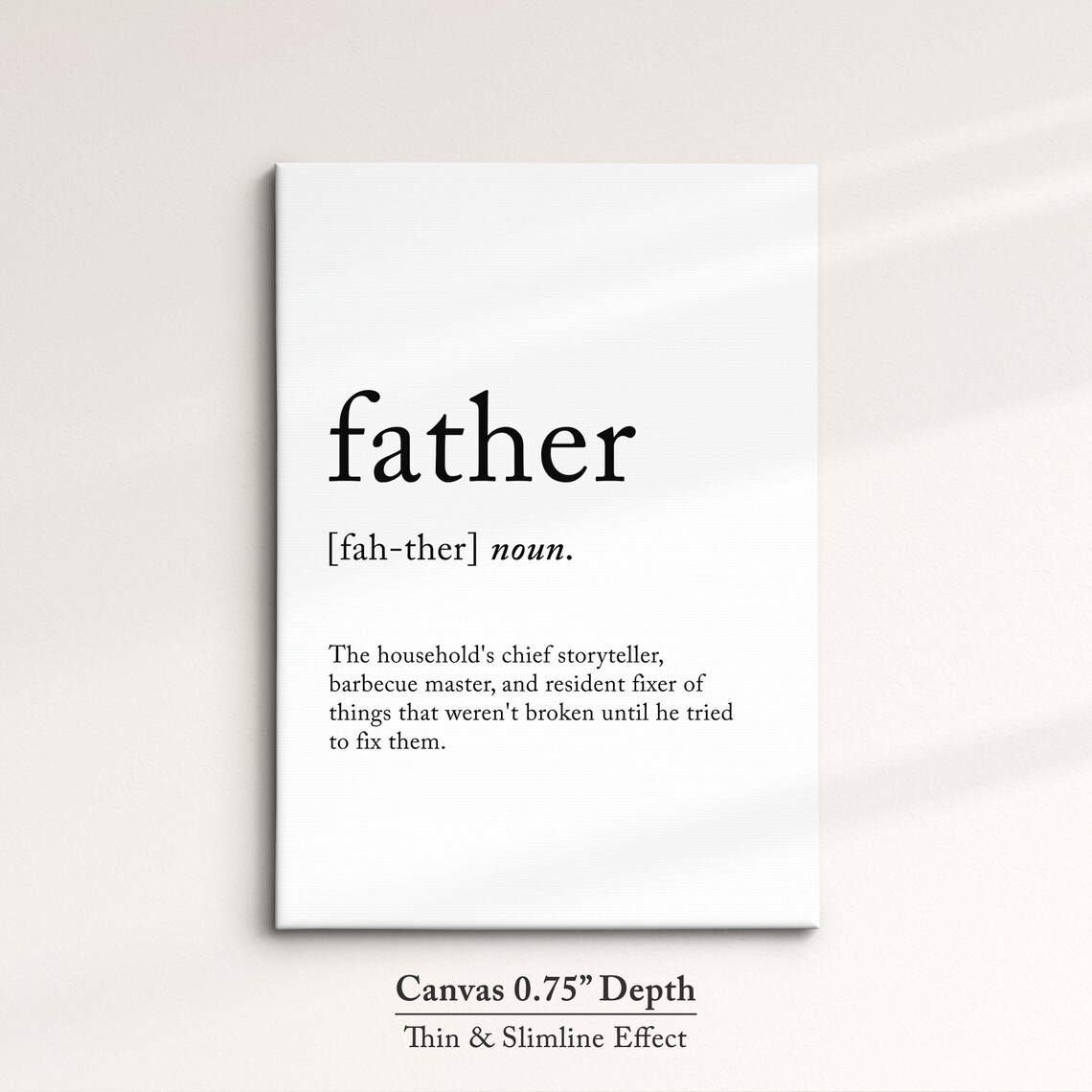 Father Funny Definition Dictionary Quote Minimalist Framed Print Framed Wall Art Poster Home Decor Interior Funny Gifts For Dad - Image 4