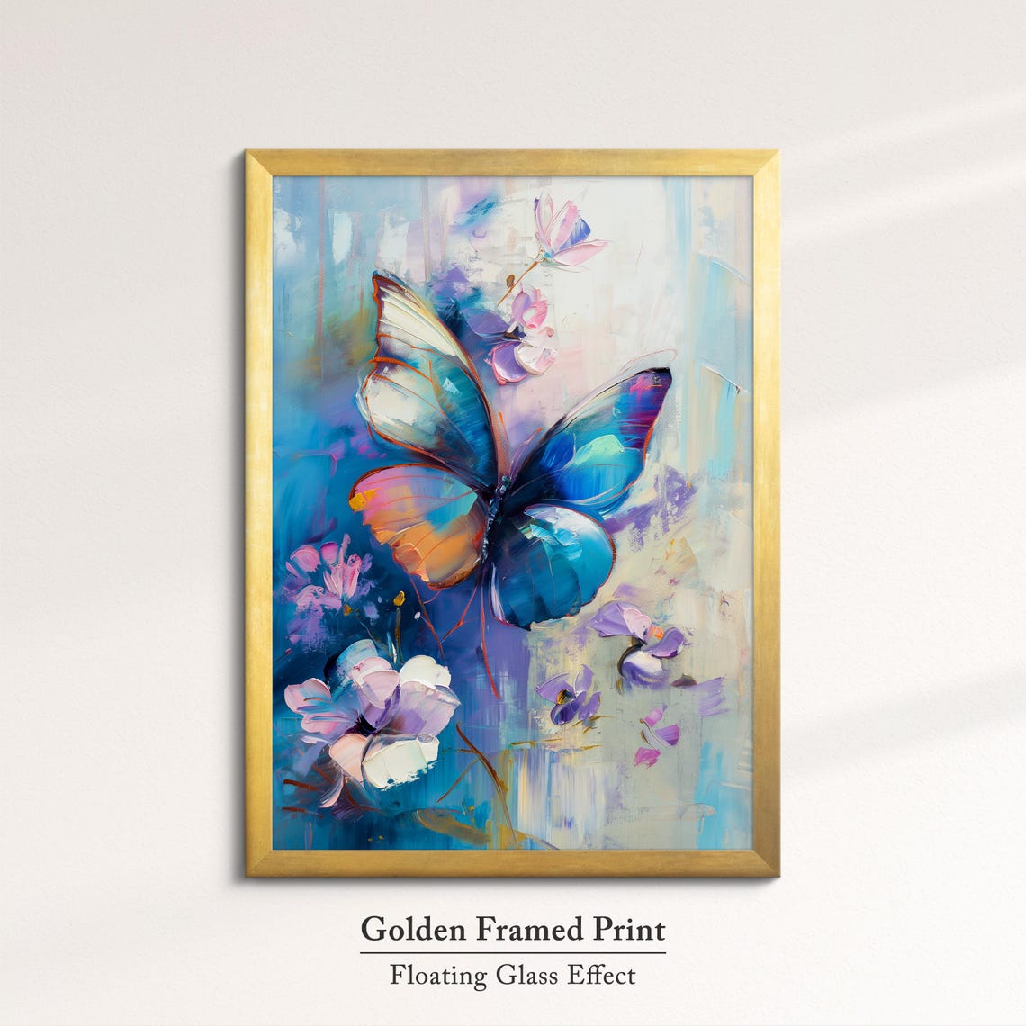 Colorful Butterfly Abstract Oil Painting Framed Print Framed Portrait Wall Art Poster Home Decor Interior Butterfly Lover Gift - Image 5