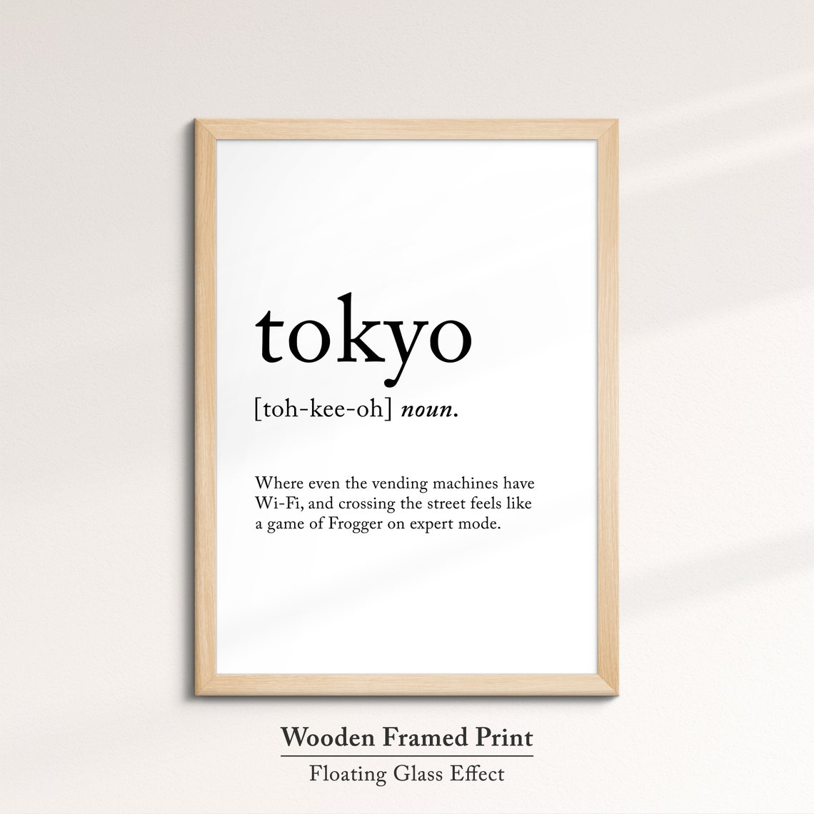 Tokyo Japan Funny Dictionary Definition Quote Minimalist Wall Poster - Image 6