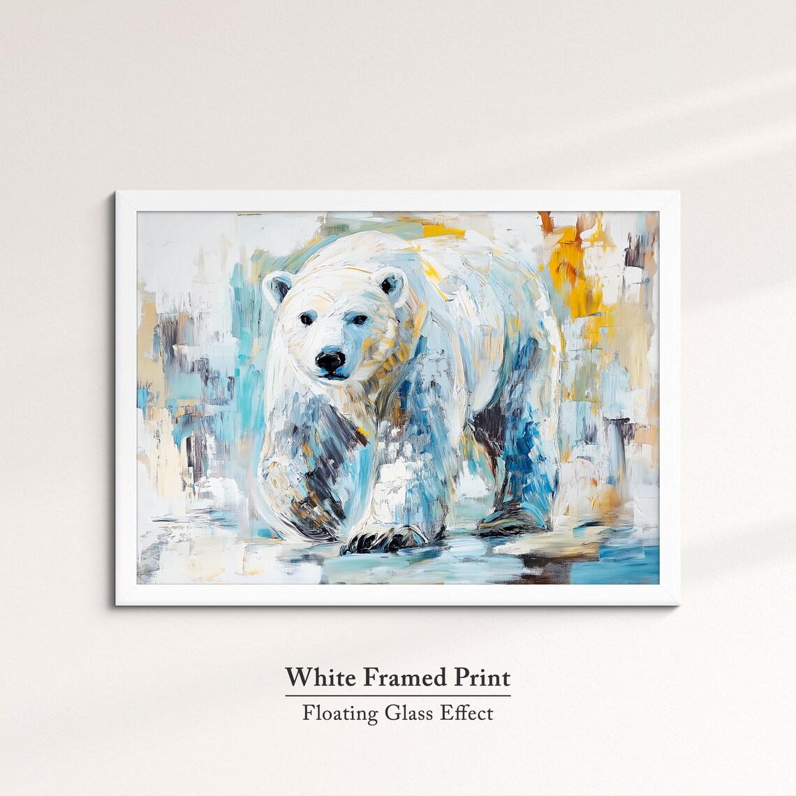 Polar Bear Abstract Oil Painting Wall Art Print - Image 7