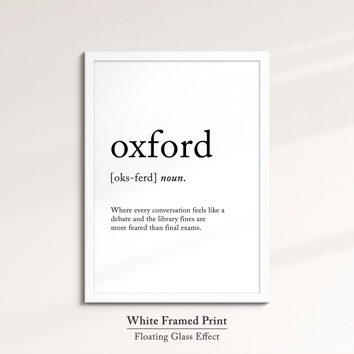 Oxford England Uk Definition Dictionary Funny Quote Minimalist Framed Print Framed Wall Art Poster Home Decor Interior Gifts - Image 7