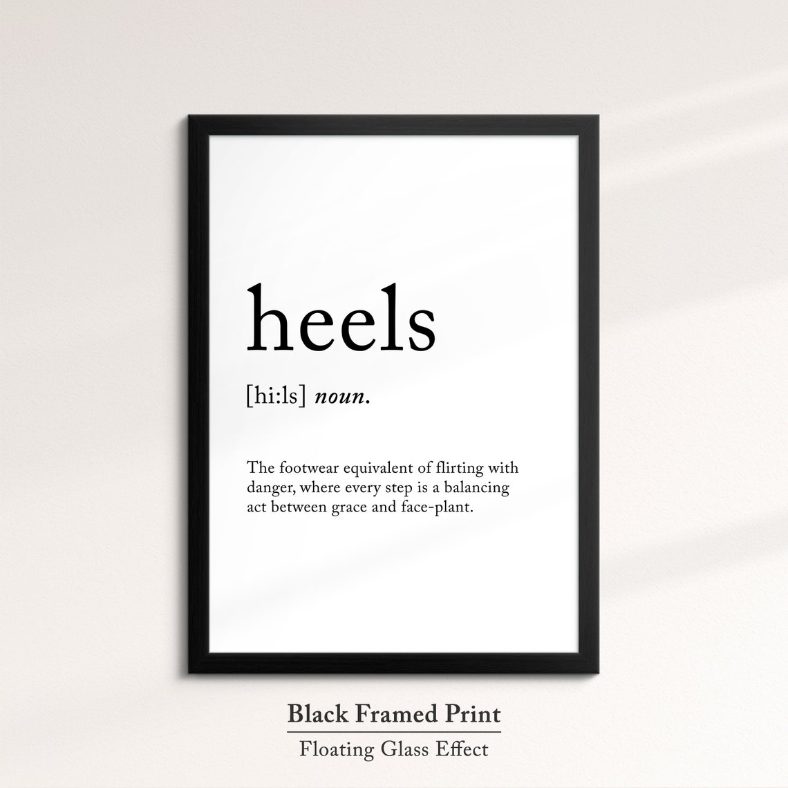 Heels Dictionary Definition Funny Shoes Quote Minimalist Wall Poster - Image 8