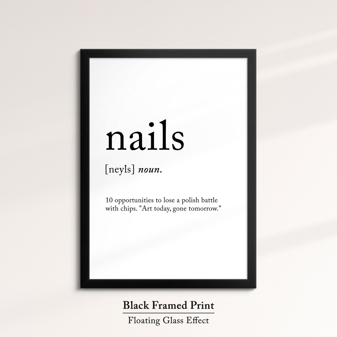 Nails Minimalist Definition Quote Word Art Framed Print Framed Female Wall Art Lady Poster Feminine Home Decor Gifts For Her - Image 5