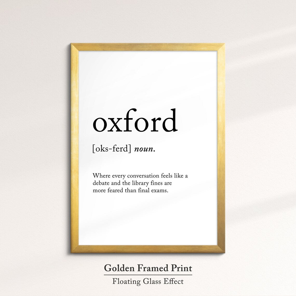 Oxford England Uk Definition Dictionary Funny Quote Minimalist Framed Print Framed Wall Art Poster Home Decor Interior Gifts - Image 5