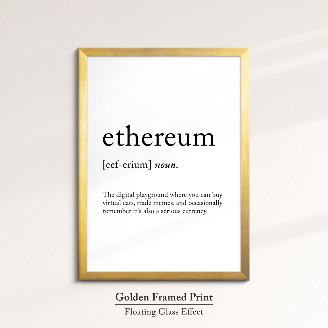 Ethereum Funny Definition Dictionary Quote Minimalist Framed Print Framed Wall Art Poster Home Decor Interior Finance Crypto Gifts - Image 5