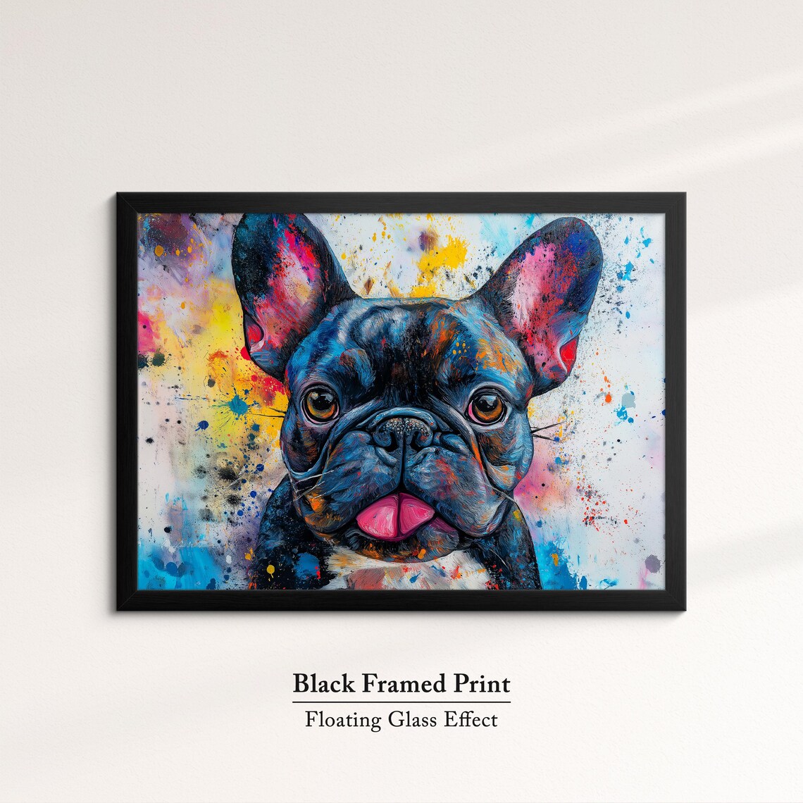 French Bulldog Tongue Out Colorful Splatter Portrait Dog Art Print - Image 8