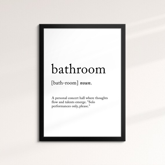Bathroom Minimalist Definition Quote Word Art Framed Print Framed Female Wall Art Lady Poster Feminine Home Decor Gifts For Her