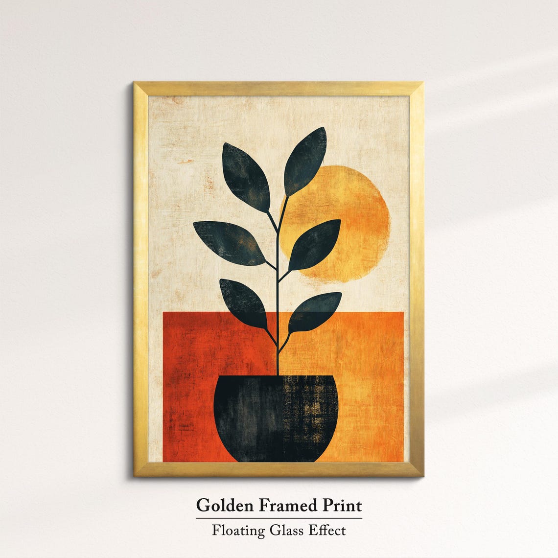 Boho Potted Plant Abstract Terracotta Sun Minimalist Wall Poster - Image 5