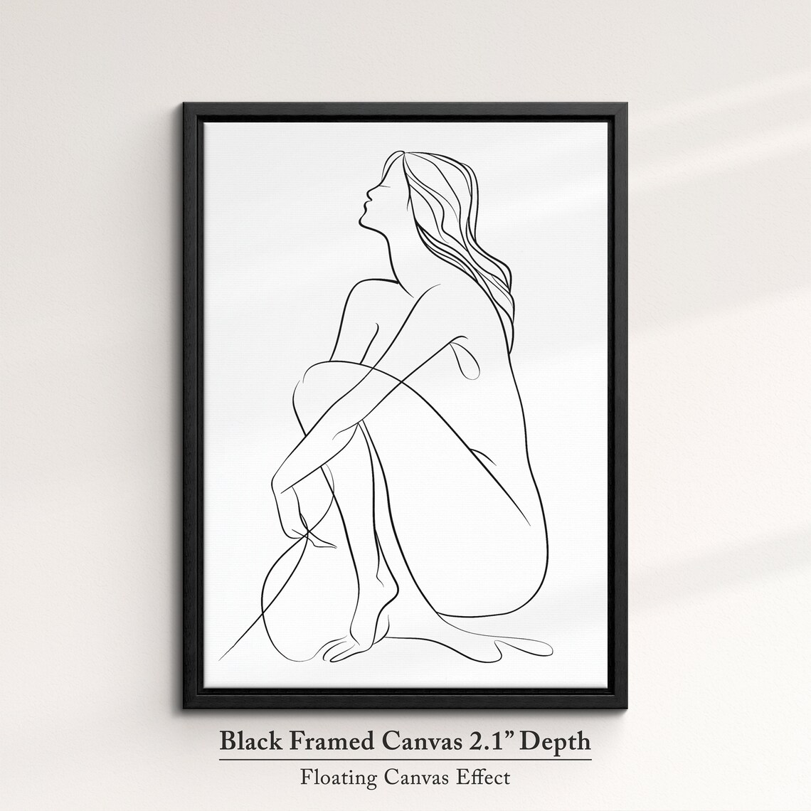 Seated Woman Profile Continuous Line Art Drawing Minimalist Wall Decor Poster - Image 2