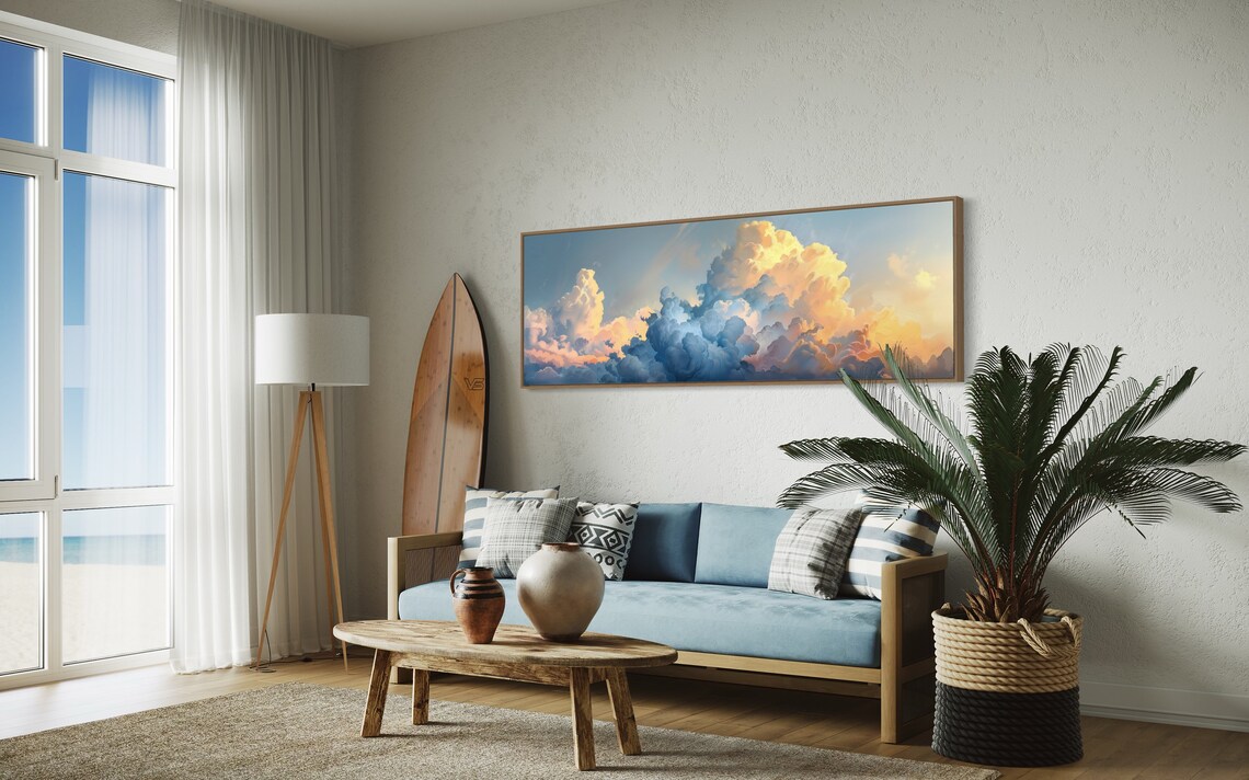 Pastel Clouds Panorama, Celestial Art Print - Image 4