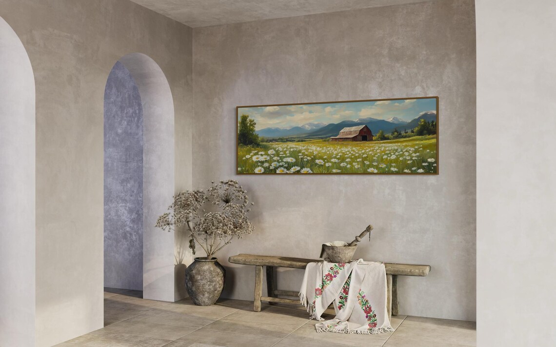 Rustic Red Barn Countryside Art Print, Farmhouse - Image 4