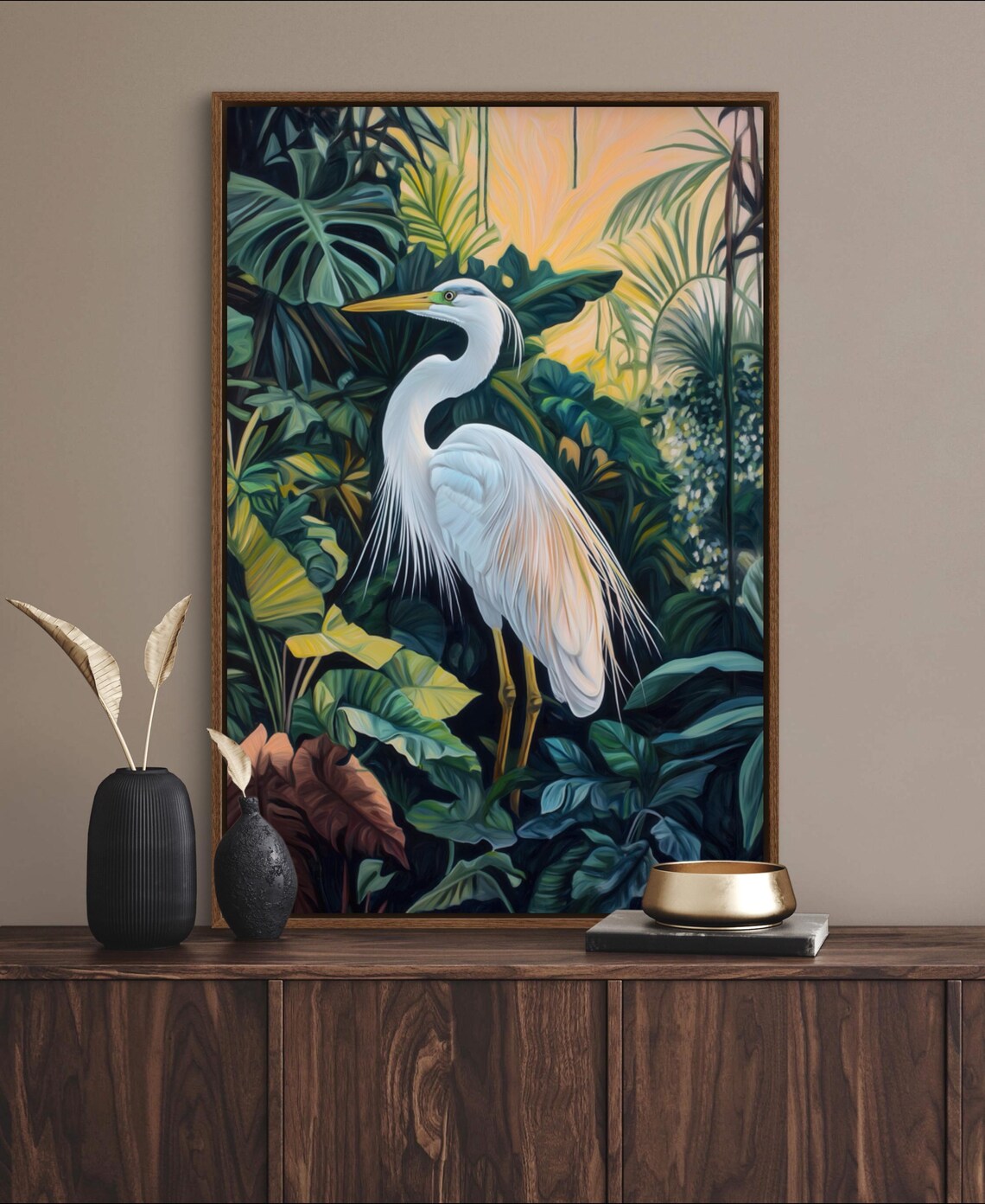 Great Egret Tropical Bird Art Print, Bedroom Decor - Image 5
