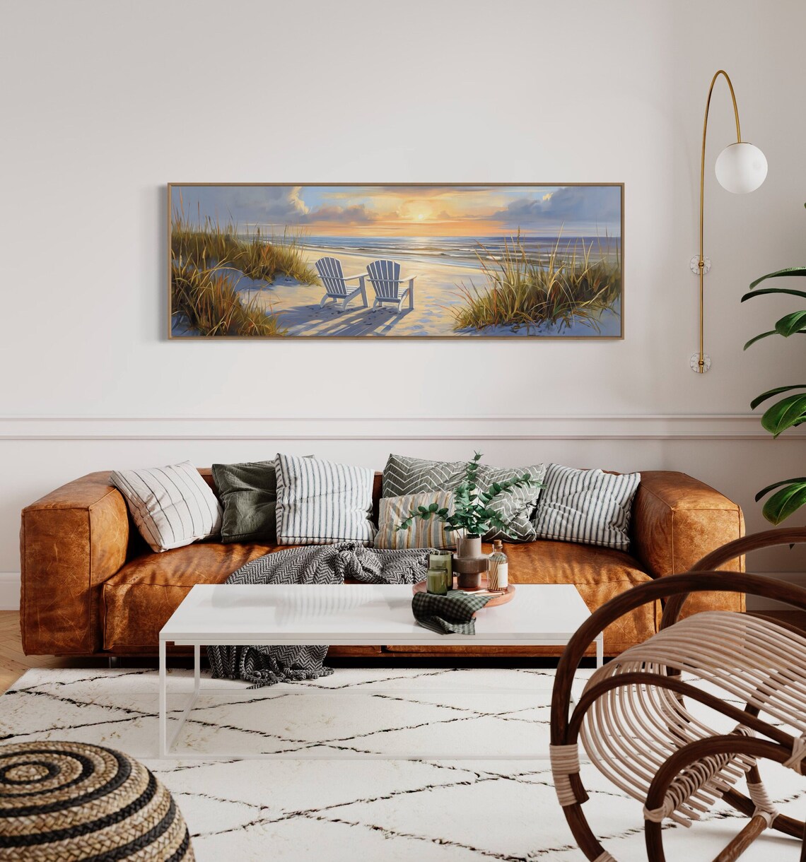 Seaside Tranquility Panoramic Beach Art Print - Image 4