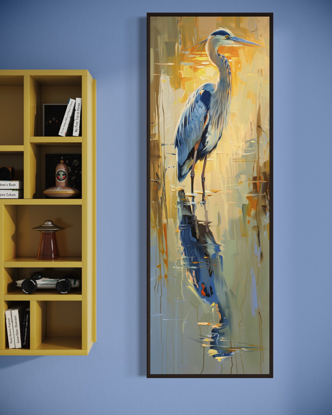 Blue Heron Abstract Bird Art Print, Swamp Scene - Image 2
