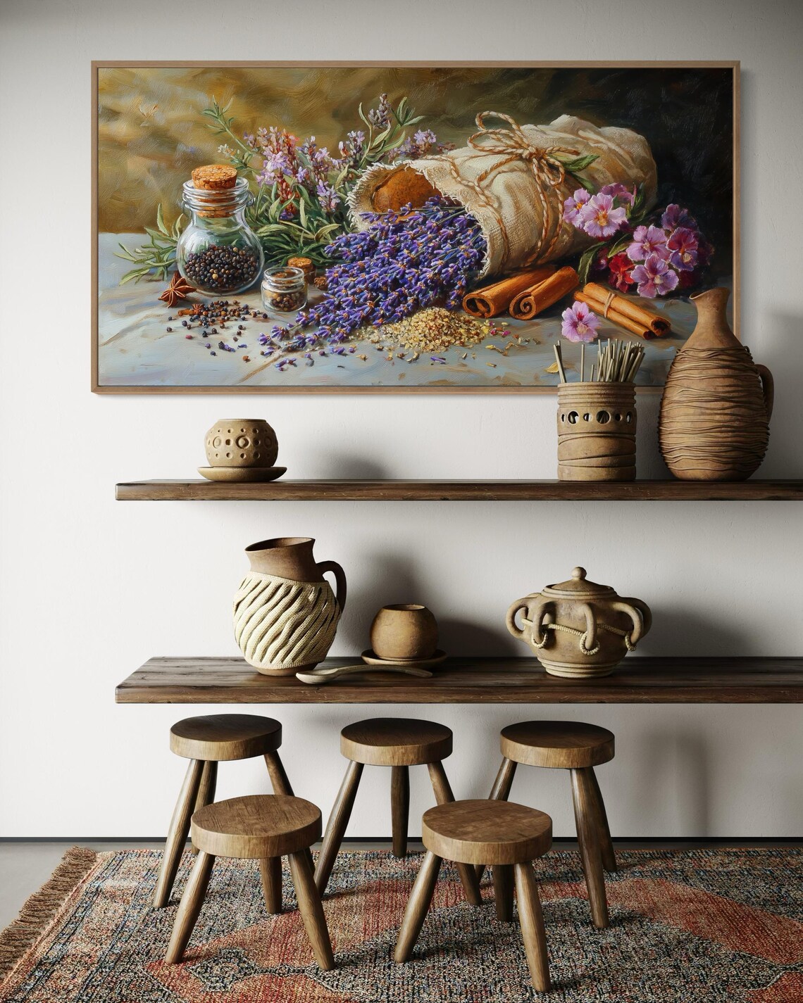 Lavender Kitchen Art Print, Rustic Herb Still Life - Image 3