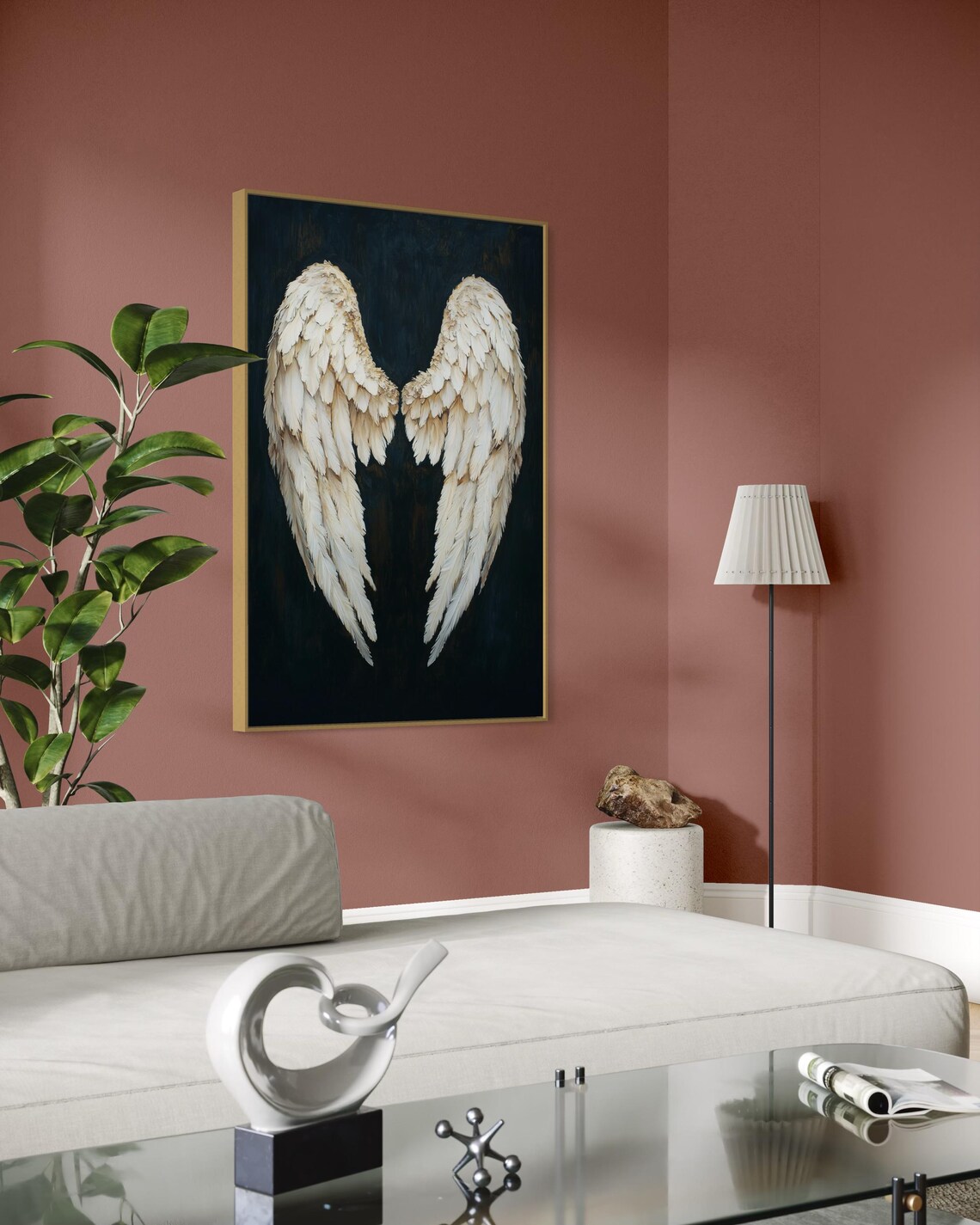 Ivory Angel Wings Art Print, Celestial Decor - Image 4