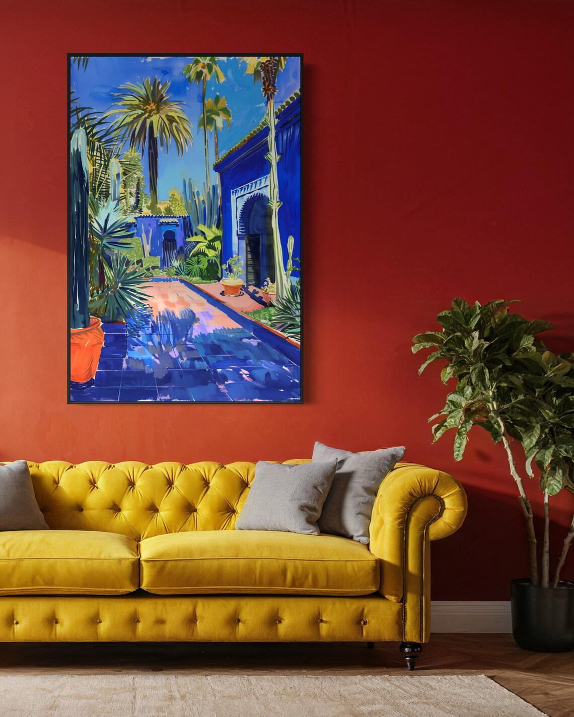 Marrakech Retreat Palm Tree Art Print, Morocco - Image 2