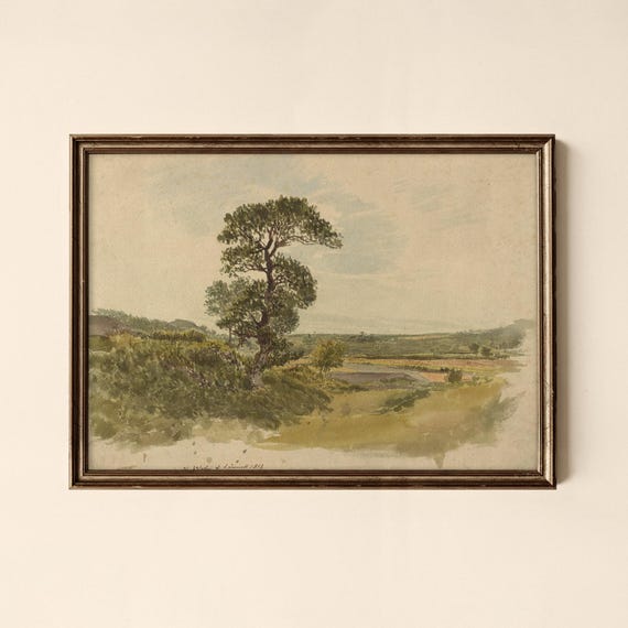 Vintage Solitary Tree Print Living Room Decor Collected Prints Cpl332