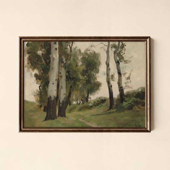 Vintage Tree Landscape Print Living Room Decor Collected Prints Cpl328