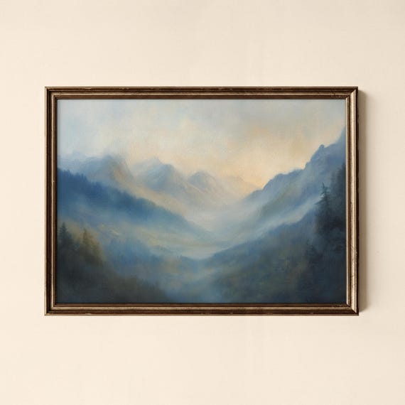 Vintage Mountain Valley Print Living Room Decor Wall Art Collected Prints Cpl389