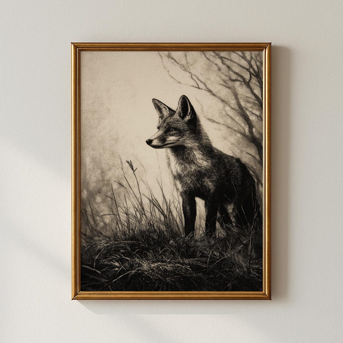Vintage Fox Print Animal Wall Art Gallery Collected Prints Cpp435