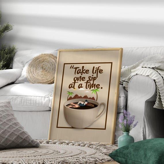 Coffee Poster Motivational Wall Art For Lovers Gift Kitchen Decor Diver Print Perfect And Stylish