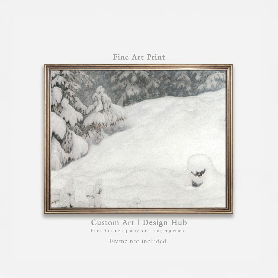 Snow Forest Landscape Painting Print Winter Minimalist Fine Art Wall Decor