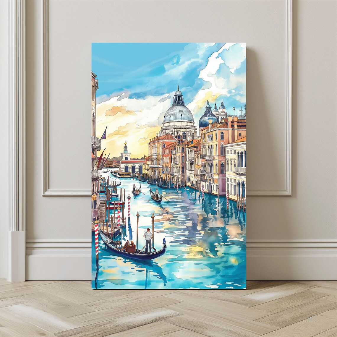 Venice Watercolor Travel Poster, Italy Europe