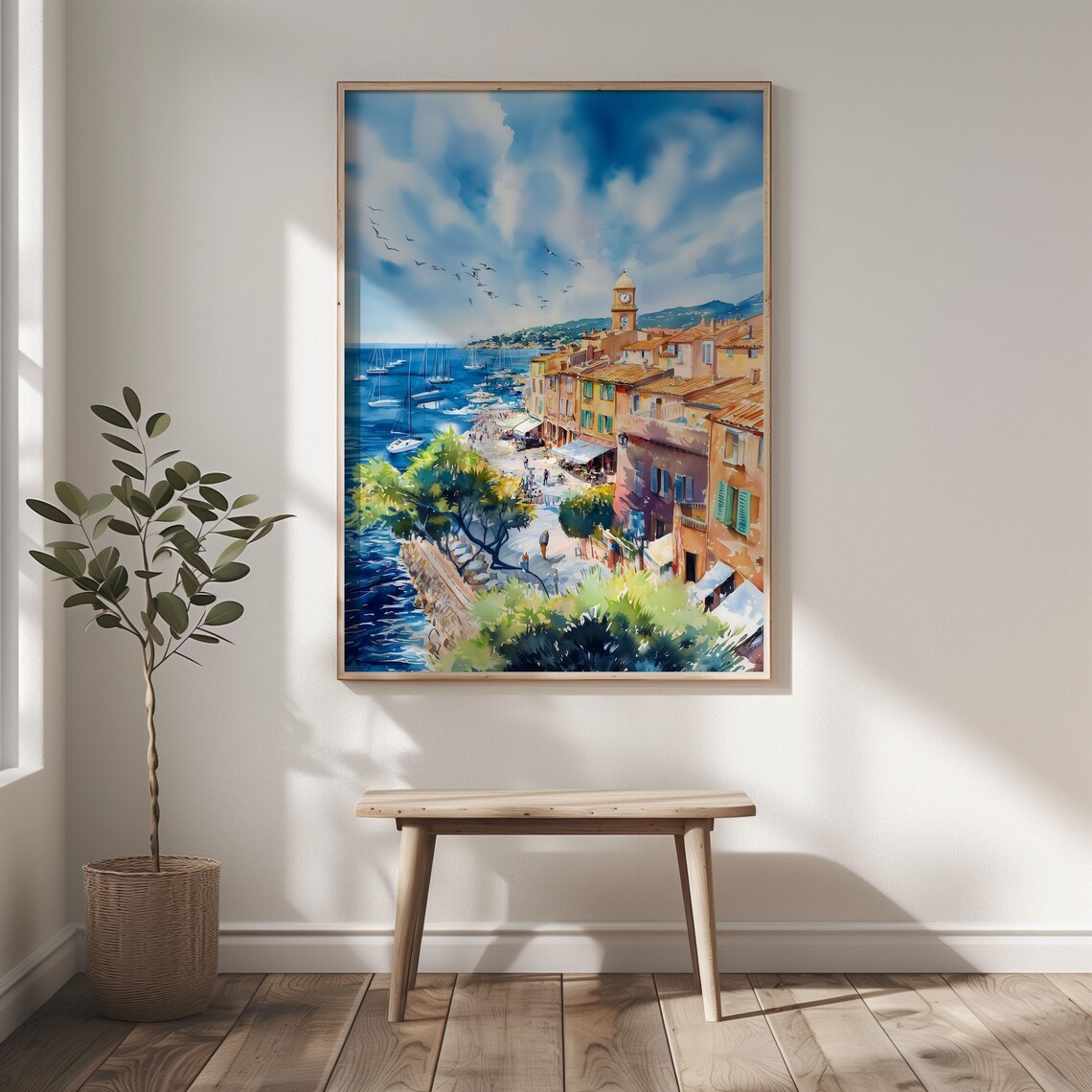 Watercolor St Tropez Travel Poster, French Riviera - Image 2