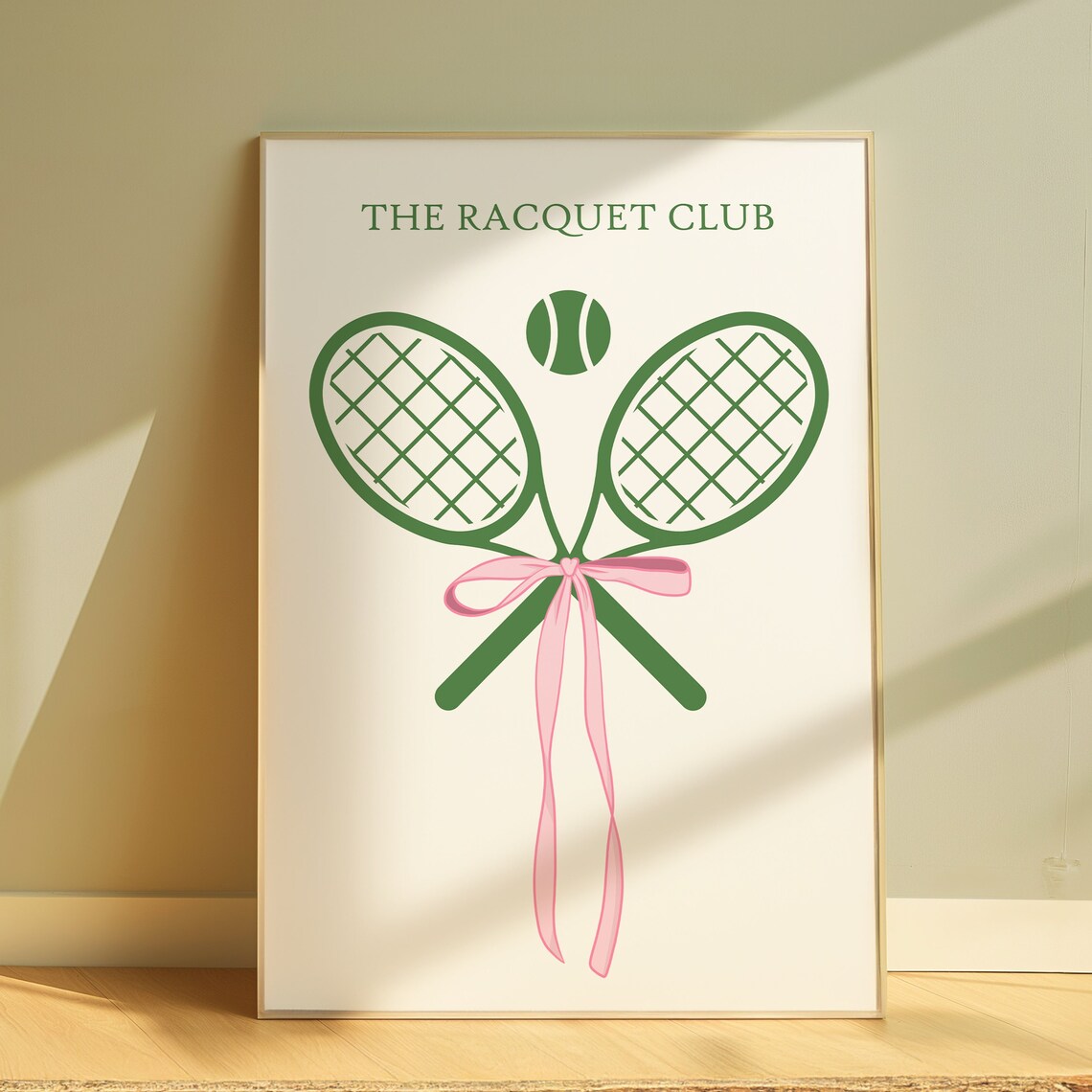 The Racquet Club Tennis Poster, Sporty Wall Art