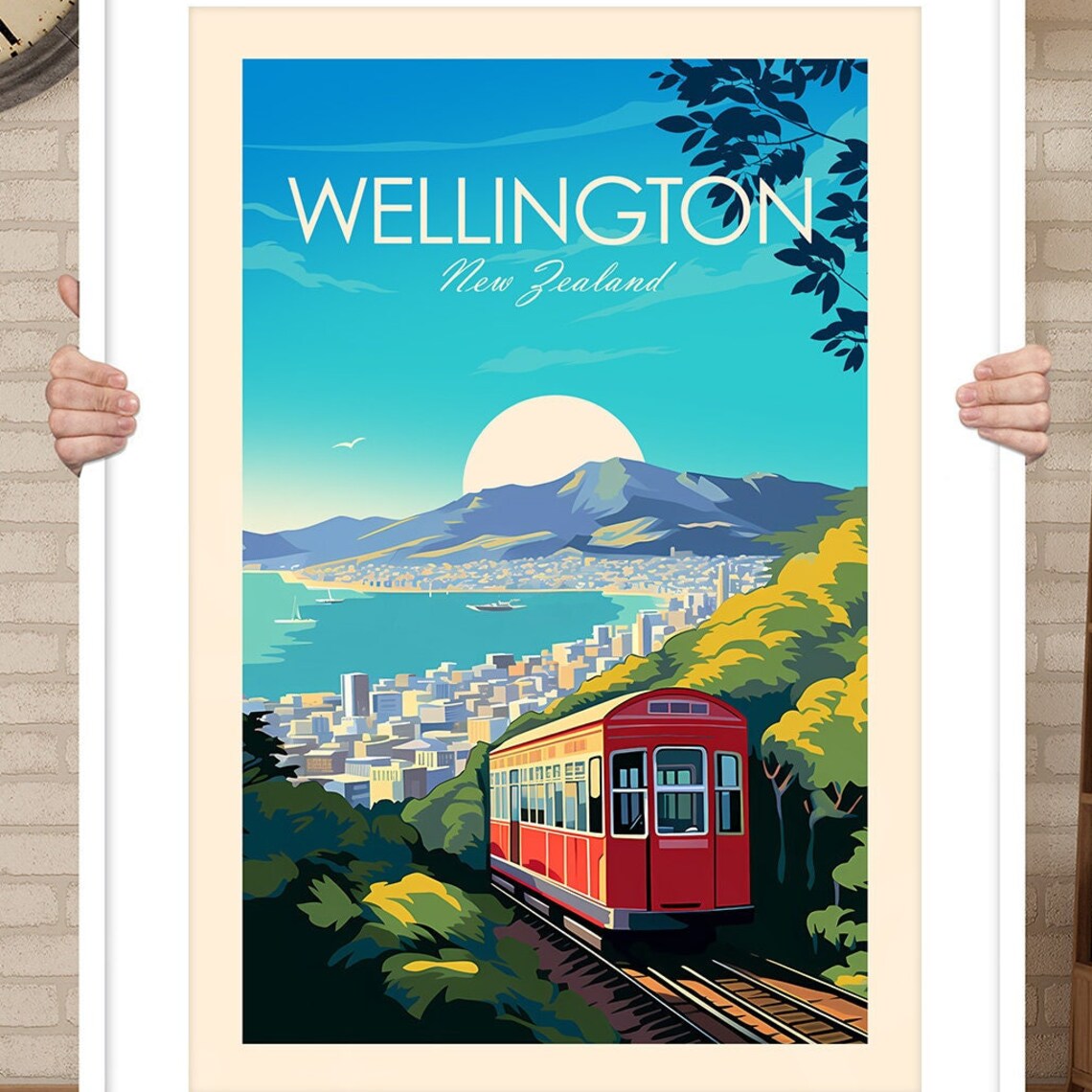 Wellington Traditional Travel Poster, New Zealand - Image 3