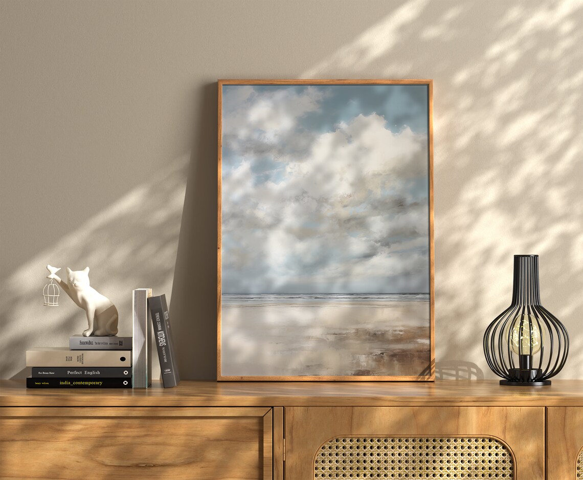 Vintage Dark Ocean Print, Moody Coastal Landscape - Image 2