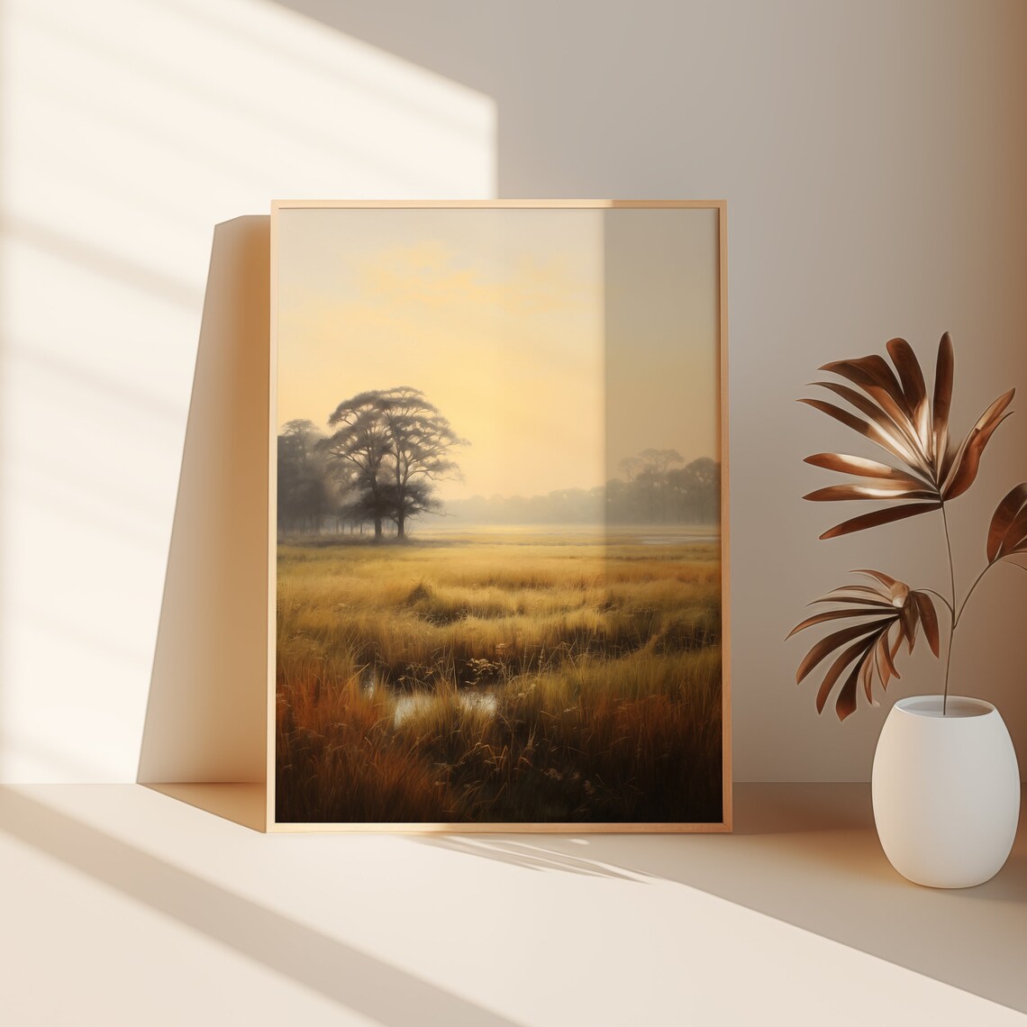 Wildflower Field Landscape Oil Painting Sunset Art Print Summer Country Art Print Farmhouse Wall Art - Image 2