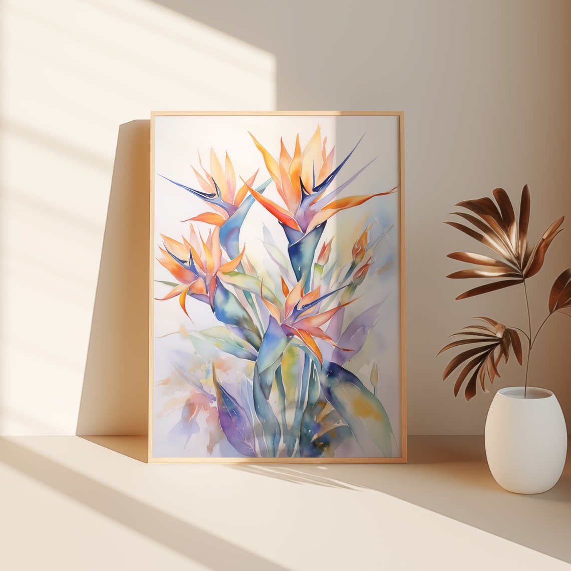 Bird of Paradise Watercolor Vibrant Tropical Flower Botanical Print - Image 3