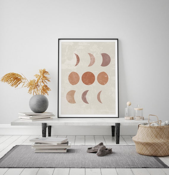 Moon Print Phases Of The Moon Moon Wall Art Moon Phases Poster Lunar Phases Moon Phase Pictures Moon Poster