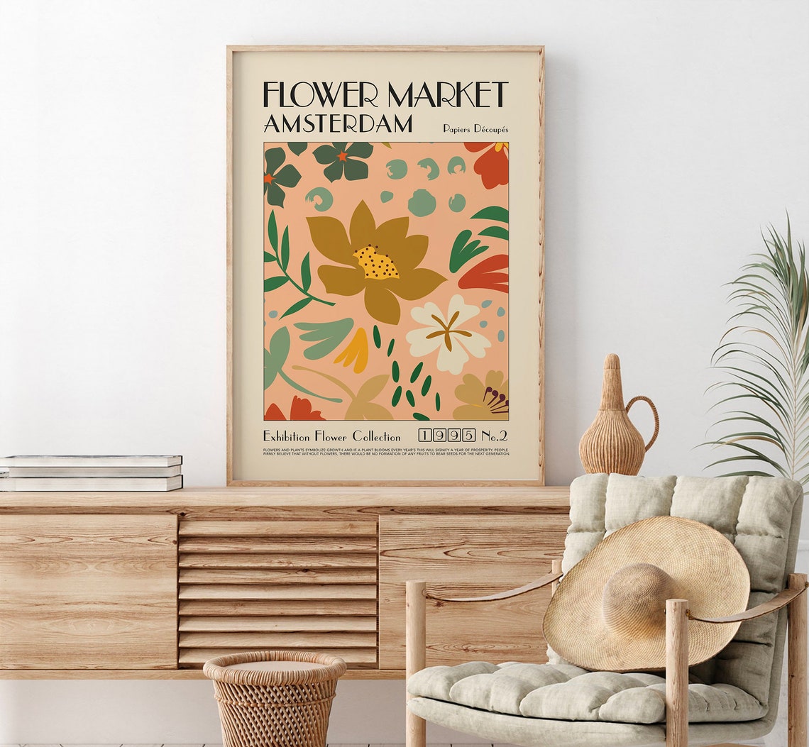 Flower Market Print Flower Market Amsterdam Flower Market Poster Flower Shop Sign Flower Poster