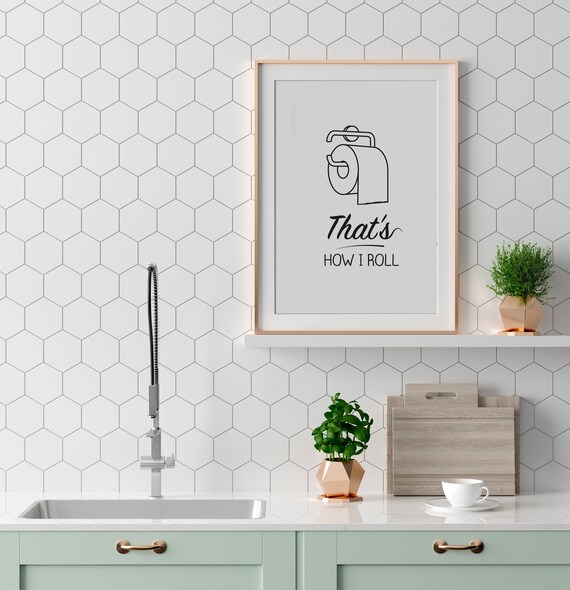 Bathroom Wall Art Funny Wall Art Funny Bathroom Print Art Thats How I Roll Bathroom Sign Bathroom Art Bathroom Decor