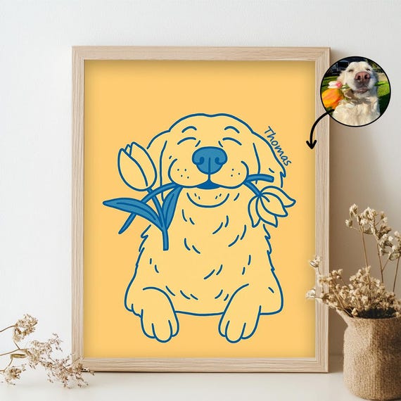 Custom Bad Dog Portrait Funny Pet Lover Gift Memorial Personalized Badly Drawing