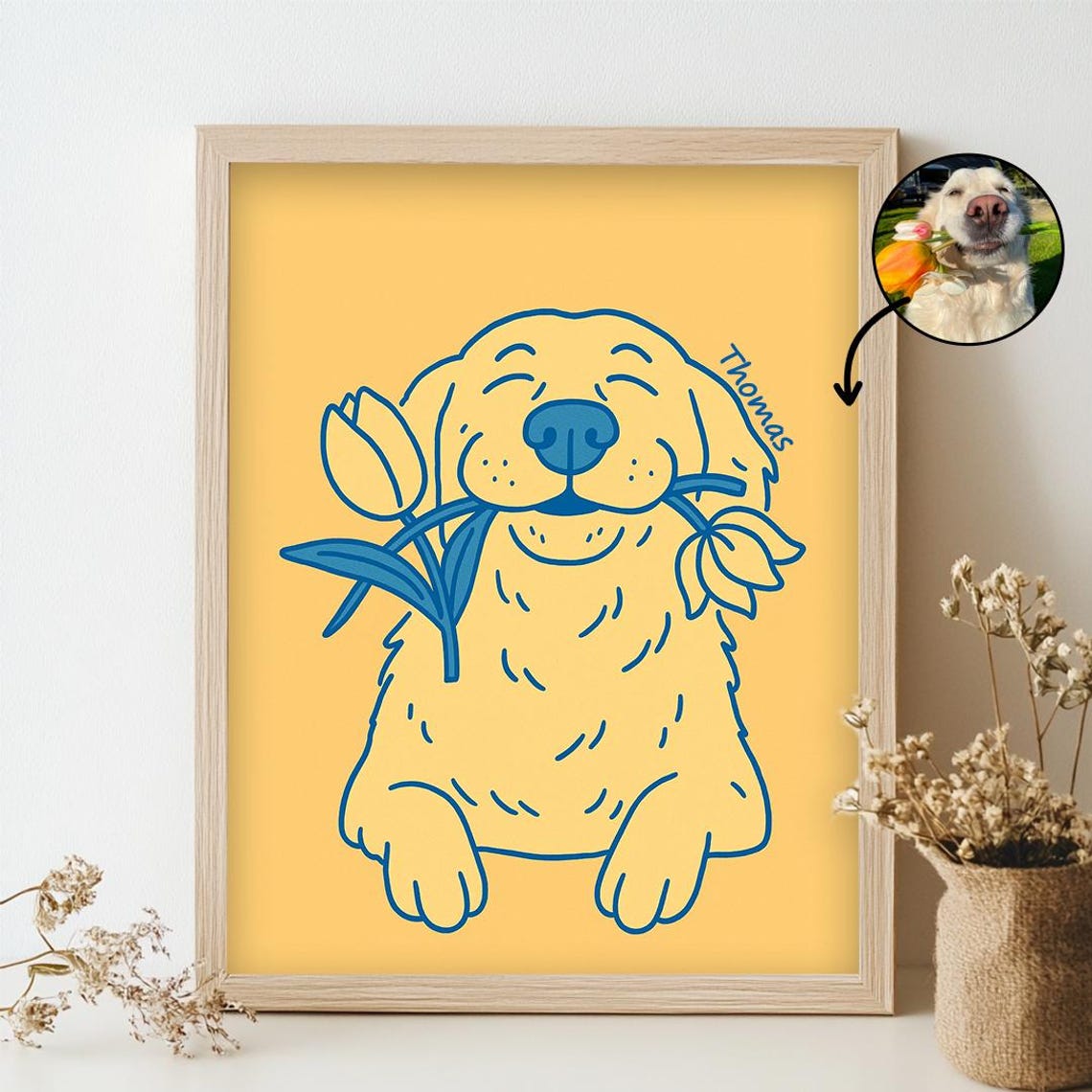 Custom Bad Dog Portrait Funny Pet Lover Gift Memorial Personalized Badly Drawing