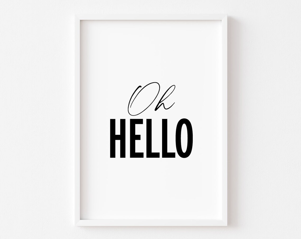 Home Oh Hello Bedroom Humor Art Print