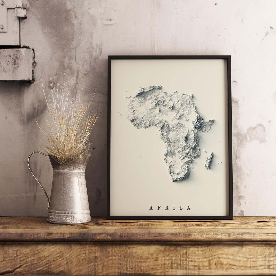 Africa Relief Map Minimalist Wall Decor Poster - Image 2
