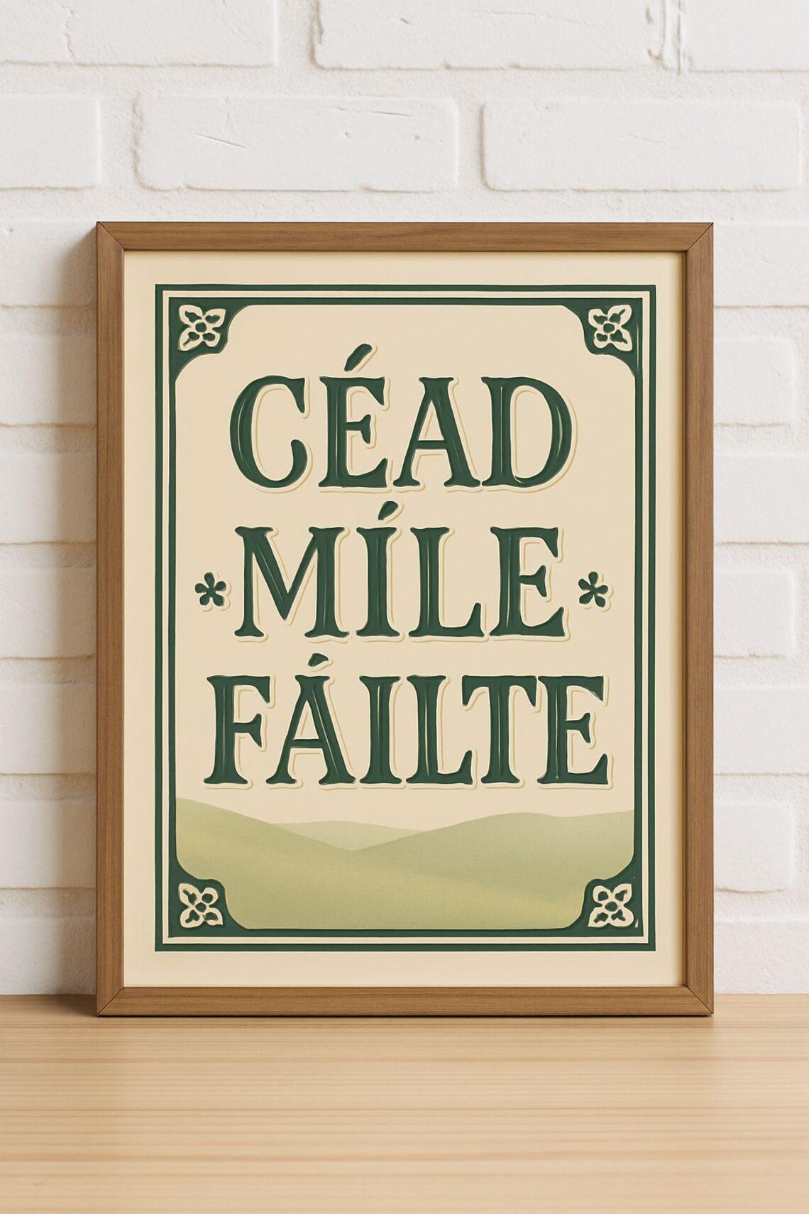 Cead Mile Failte Irish Welcome Celtic Style Kitchen Wall Poster