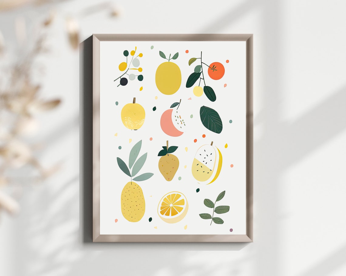 Lemon Print, Minimalist Kitchen Art - Image 3
