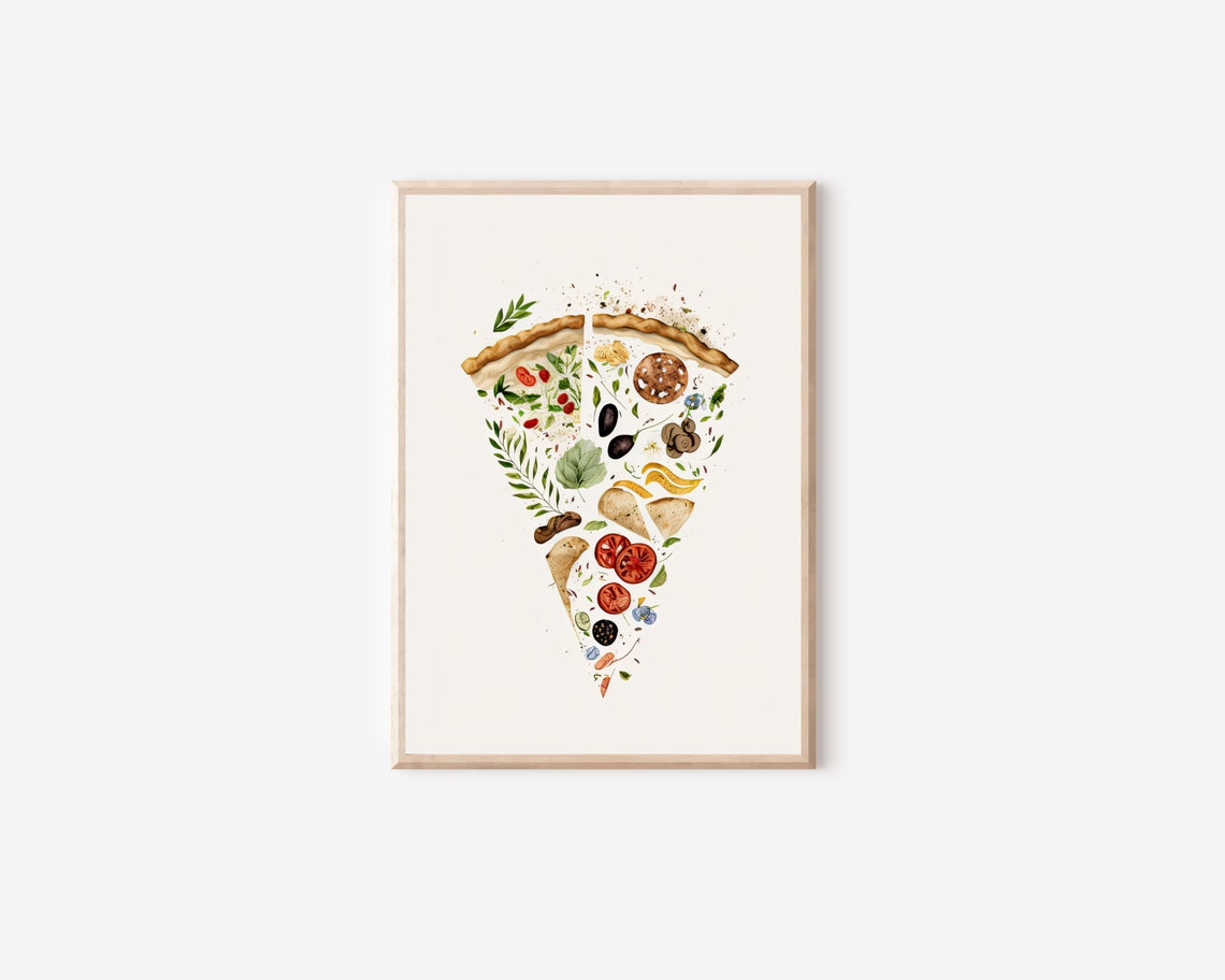 Pizza Wall Art Print, Boho Kitchen Wall Decor - Image 4