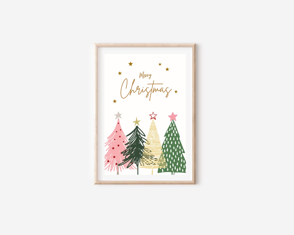 Merry Christmas Tree Boho Nursery Wall Art Print - Image 4